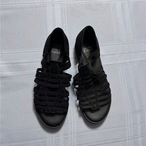 Eileen Fisher Black Woven Slip On Sandals Size 7.5